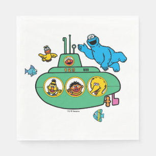Serviette En Papier Sous-marin Cookies Monster and Sesame Pals