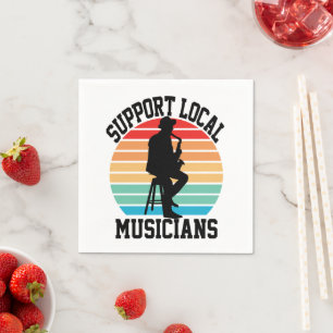 Serviette En Papier Soutien Des Musiciens Locaux Pour Les Amoureux De 