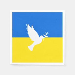 Serviette En Papier Soutien Ukraine Napkins Peace Dove drapeau ukraini
