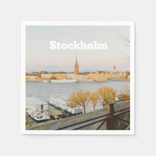 Serviette En Papier Souvenir de Stockholm, Suède