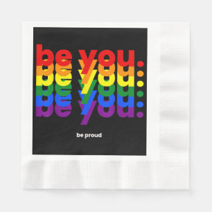 Serviette En Papier Soyez vous soyez fier LGBTQ Fierté Arc-en-ciel Les
