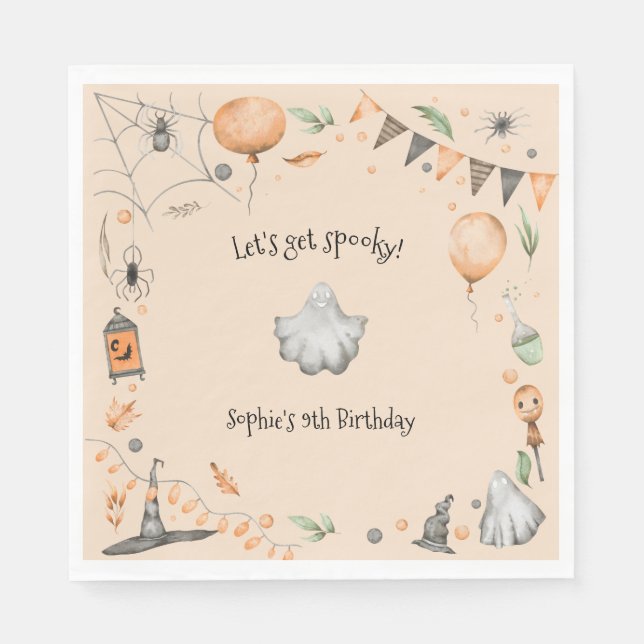 Serviette En Papier Soyons éffrayants ! Parti anniversaire de enfant S (Devant)
