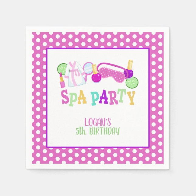 Serviette En Papier Spa Party Napkin - WH - Personnalisé (Devant)
