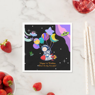 Serviette En Papier Space Birthday Party Napkin | Galaxy Theme Decor