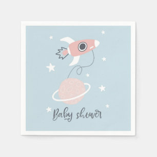 Serviette En Papier Space Rocket et Jupiter Baby shower