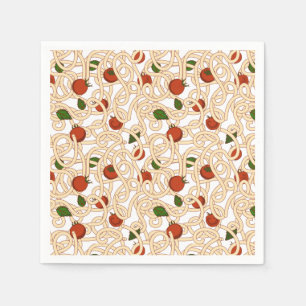 Serviette En Papier Spaghetti pâtes nourriture italienne avec tomate