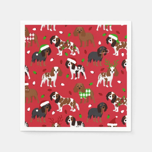 Serviette En Papier Spaniel de Christmas (Devant)