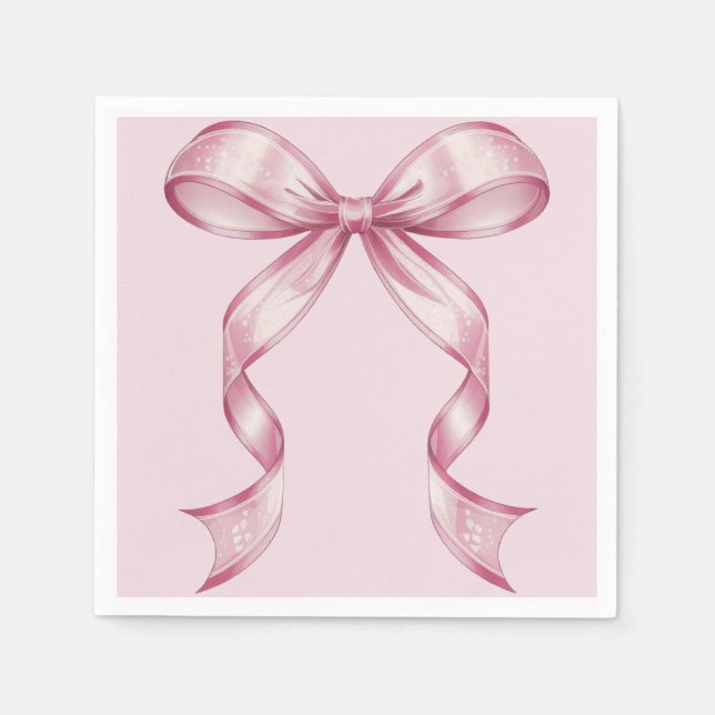 Serviette En Papier Sparkle Pink Coquette Bow 1st (Devant)