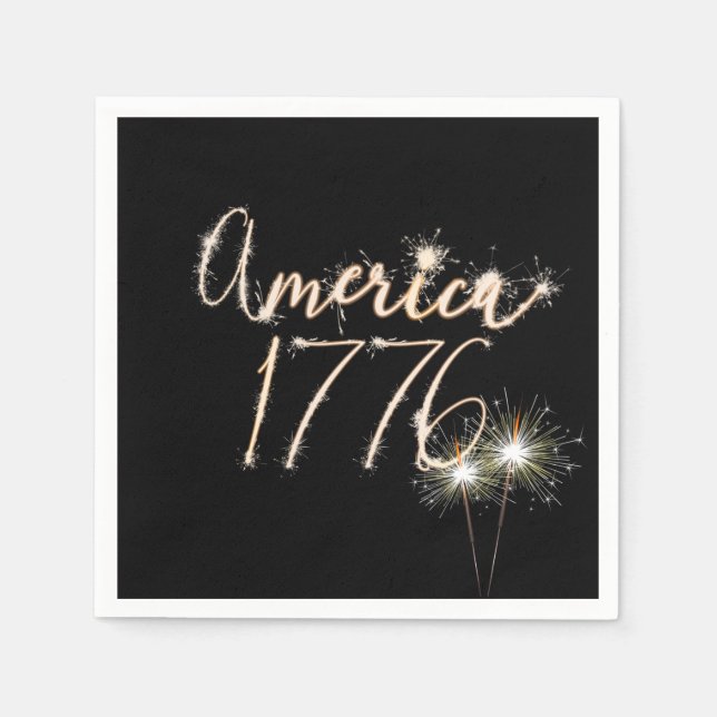 Serviette En Papier Sparkler 4 juillet (Devant)