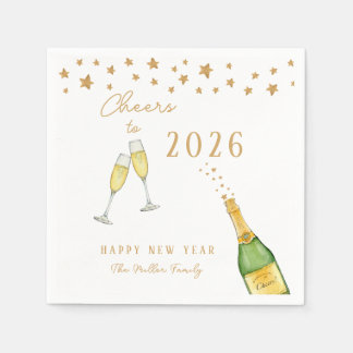Serviette En Papier Sparkling Champagne Cheers to New Year Party