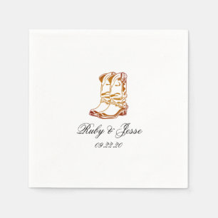 Serviette En Papier Spécial Western Dark Brown Mariage