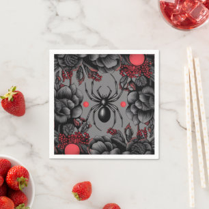 Serviette En Papier Spider Floral design style gothique
