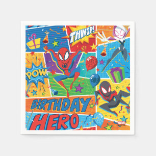 Serviette En Papier Spider-Man Motif de héros d'anniversaire