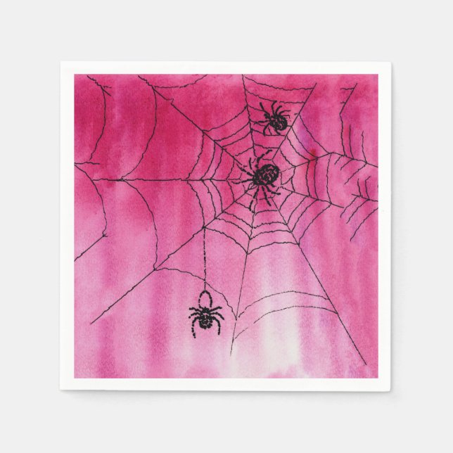 Serviette En Papier Spidery Web design sur papier serviettes (Devant)