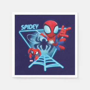 Serviette En Papier Spidey et TRACE-E Toiles lumineuses brillent