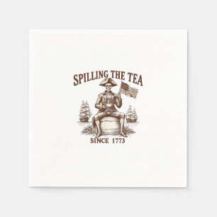 Serviette En Papier Spilling The Tea Depuis 1773 Squelette Patriotique