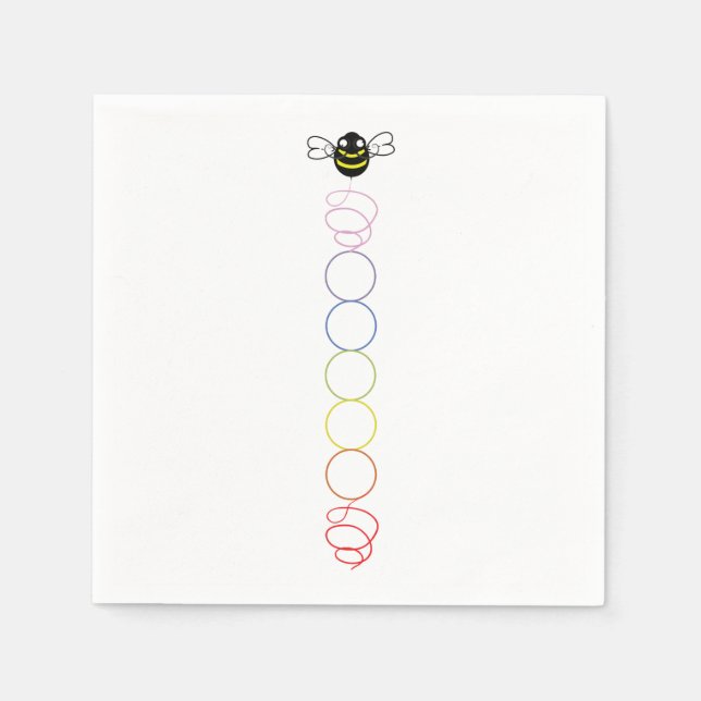 Serviette En Papier Spiral Chakra Bee Cocktail Napkins (Devant)