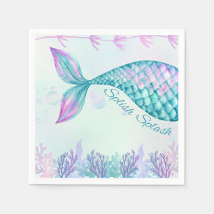 Serviette En Papier Splish Splash Mermaid Bash Cocktail Napkin