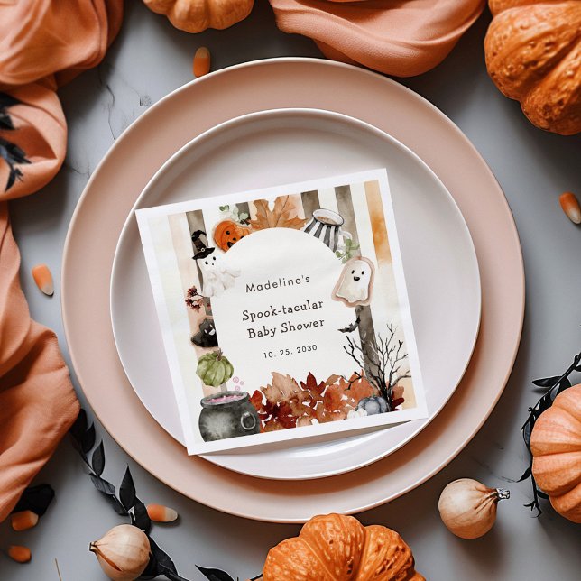 Serviette En Papier Spooktacular Halloween Ghost Pumpkin Baby Shower (Créateur téléchargé)