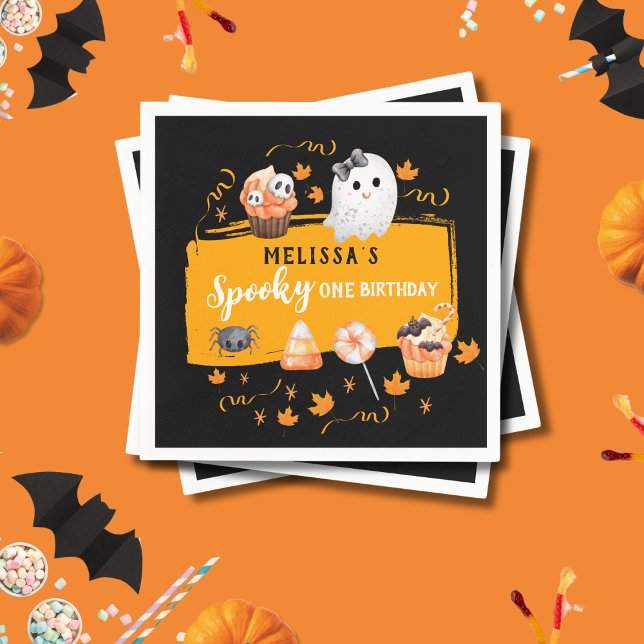 Serviette En Papier Spooky One Cute Halloween Birthday Party  (Créateur téléchargé)