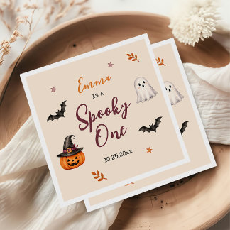 Serviette En Papier Spooky One Halloween 1st Birthday Girls Ghost