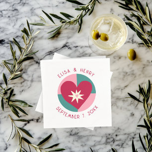 Serviette En Papier Sports MARIAGES de bord de mer Engagement moderne 