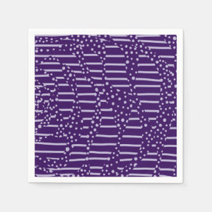 Serviette En Papier Spots et rayures 2 - Violet