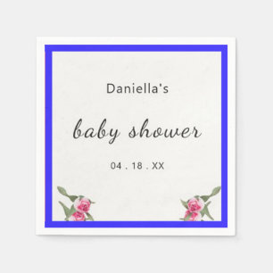 Serviette En Papier Spray Floral personnalisé Baby shower violet