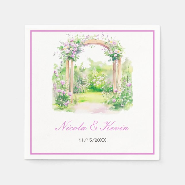 Serviette En Papier Spring Floral Wedding Arch (Devant)