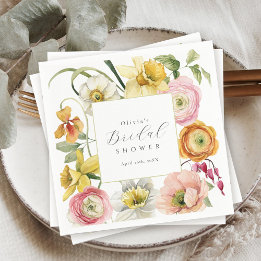 Serviette En Papier Spring Garden Bright Floral Bridal Shower 