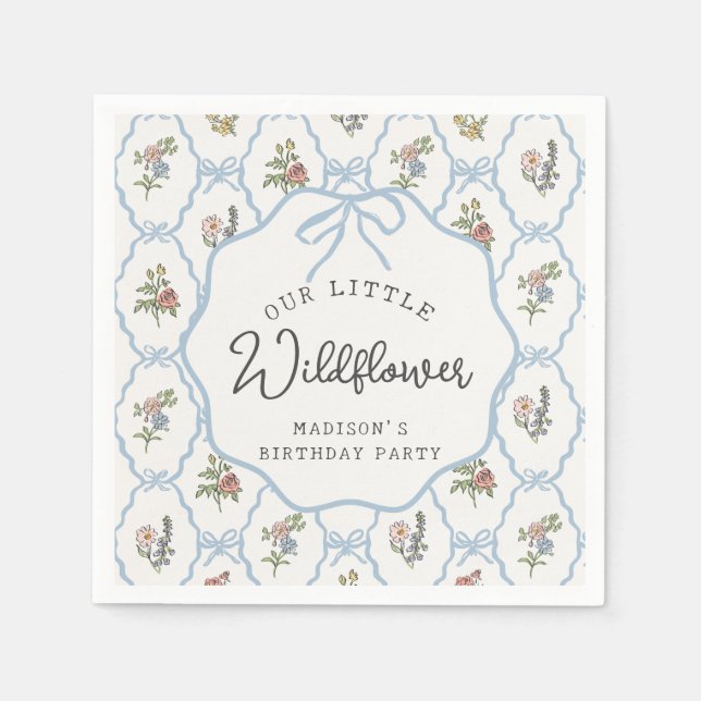 Serviette En Papier Spring Garden Party Pastel Floral Anniversaire (Devant)