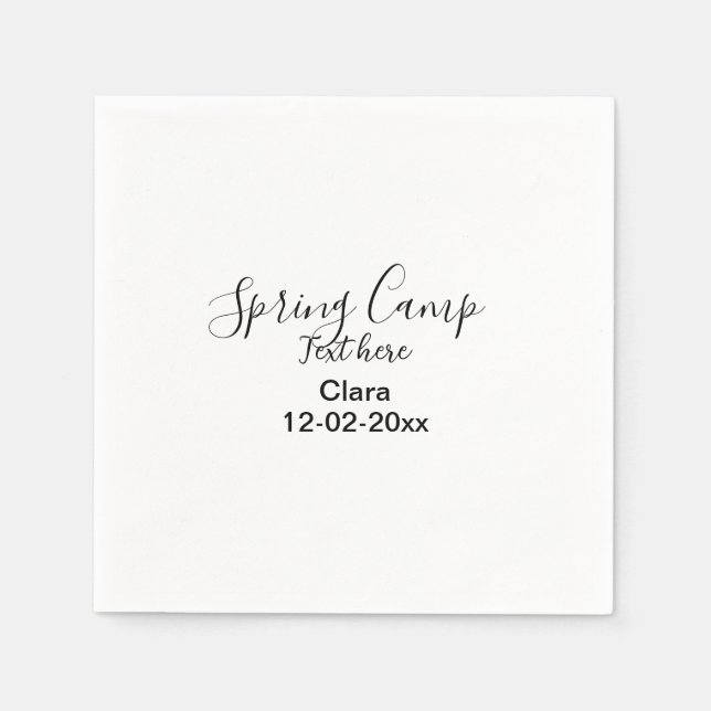Serviette En Papier Spring holiday camping custom add name date (Devant)