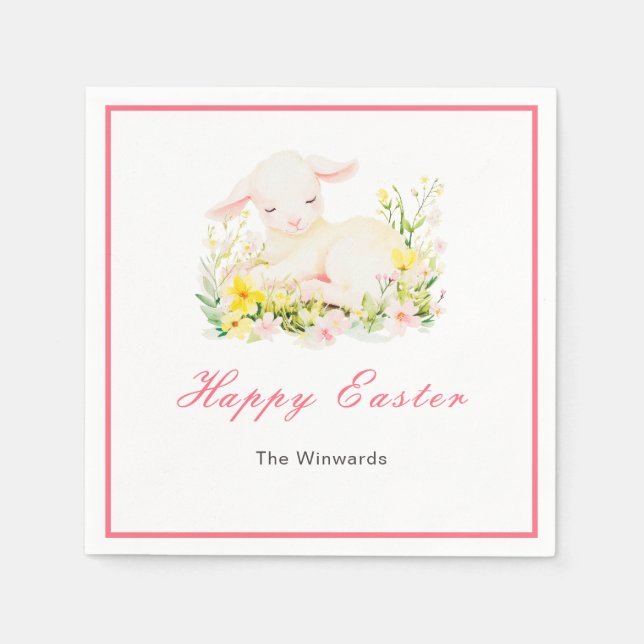Serviette En Papier Spring Lamb Easter Brunch (Devant)