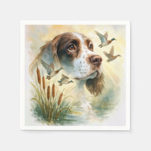 Serviette En Papier Springer Spaniel et Mallard Duck Double exposition