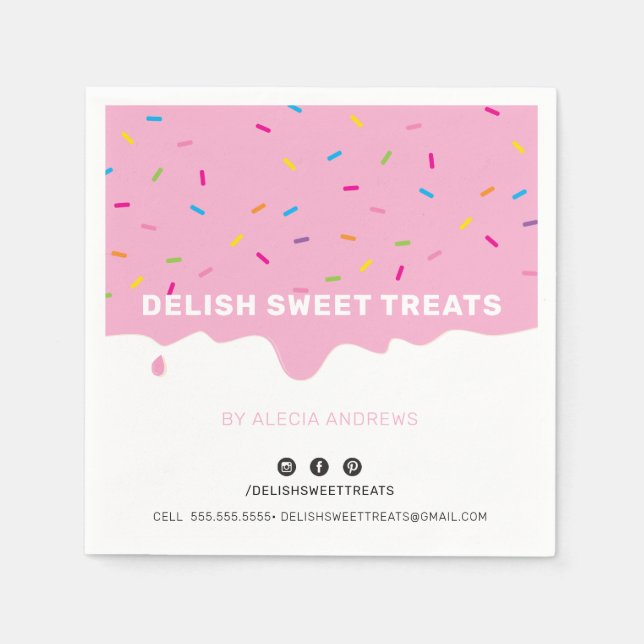 Serviette En Papier SPRINKLES moderne mignon goutte à gouttes de glaça (Devant)