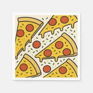 Serviette En Papier Square Napkin Design for New York-Style Pizza