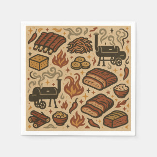 Serviette En Papier Square Napkin Design for Southern BBQ for (USA)