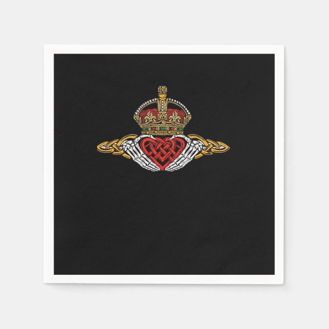 Serviette En Papier Squelette Couleur Claddagh (Devant)