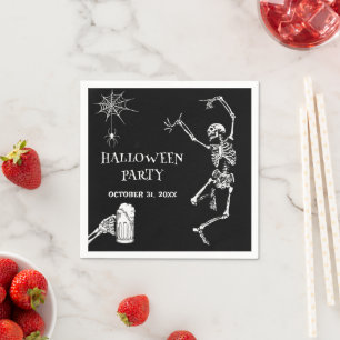 Serviette En Papier Squelette de la partie d'Halloween