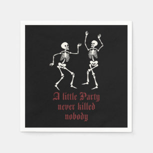 Serviette En Papier Squelette d'Halloween contemporain