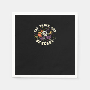 Serviette En Papier Squelette effrayant célébrant Halloween Manger Boi