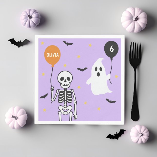 Serviette En Papier Squelette éffrayant et Fête d'anniversaire (Créateur téléchargé)