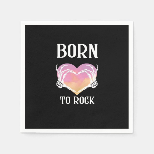 Serviette En Papier Squelette Mains Graphisme Coeur Pour Classique (Devant)