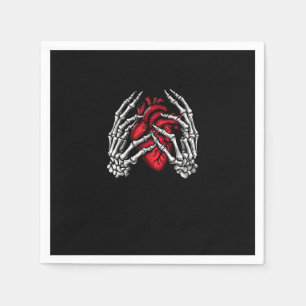 Serviette En Papier Squelette Mains tenant Coeur Halloween Costume
