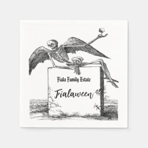 Serviette En Papier Squelette sur un cocktail Tombstone