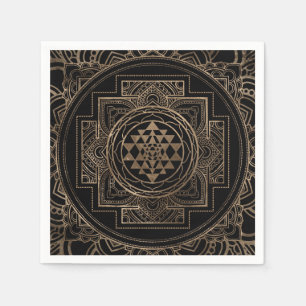 Serviette En Papier Sri d'or Yantra/Sri Chakra dans le lotus
