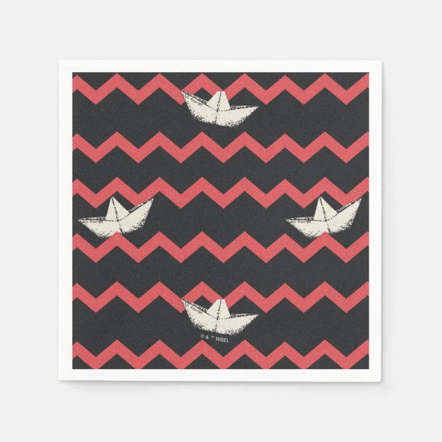 Serviette En Papier SS Georgie Boat Chevron Motif (Devant)