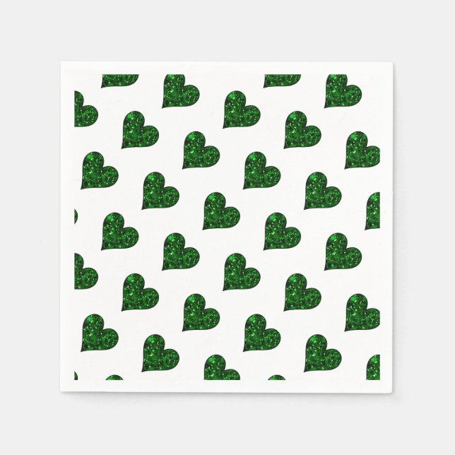 Serviette En Papier St. Patrick's Day Emerald Heart (Devant)