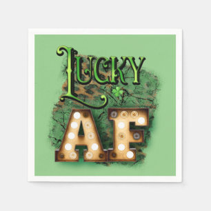 Serviette En Papier St. Patrick's Day Lucky AF Irish Marquee Lights