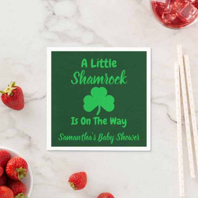 Serviette En Papier St Patrick's Day, petit Shamrock (En situation)